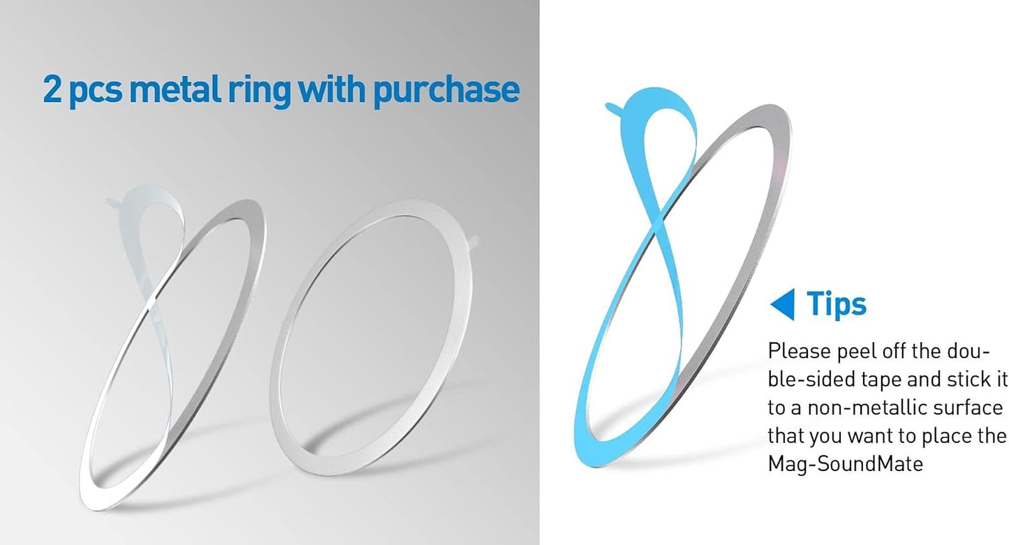 Liddle Speaker Magnetic Small Bluetooth Speaker Support Magsafe for Iphone 12/13/14/15/16, Wall Mount Mini Bluetooth Speaker for Golf Cart, Magnetic Attach to Anywhere, True Wireless Speaker (Black)